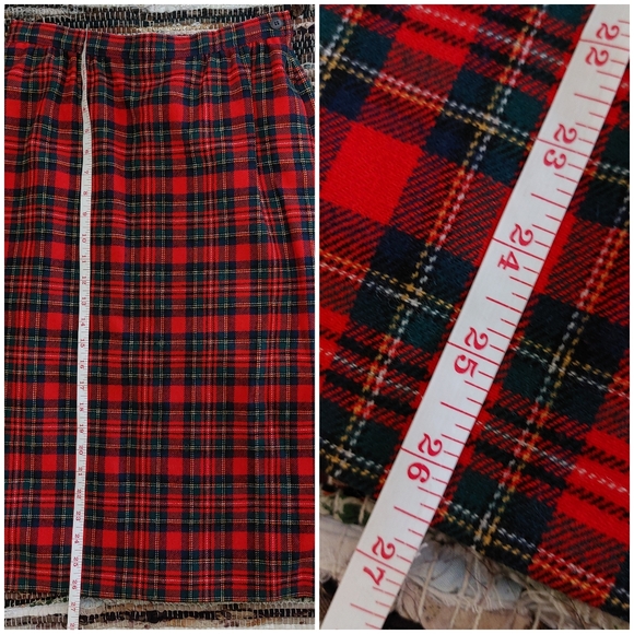 Pendleton Prince Charles Tartan Plaid 100% Virgin Wool Red Pencil Skirt Petite 8 - Picture 12 of 12